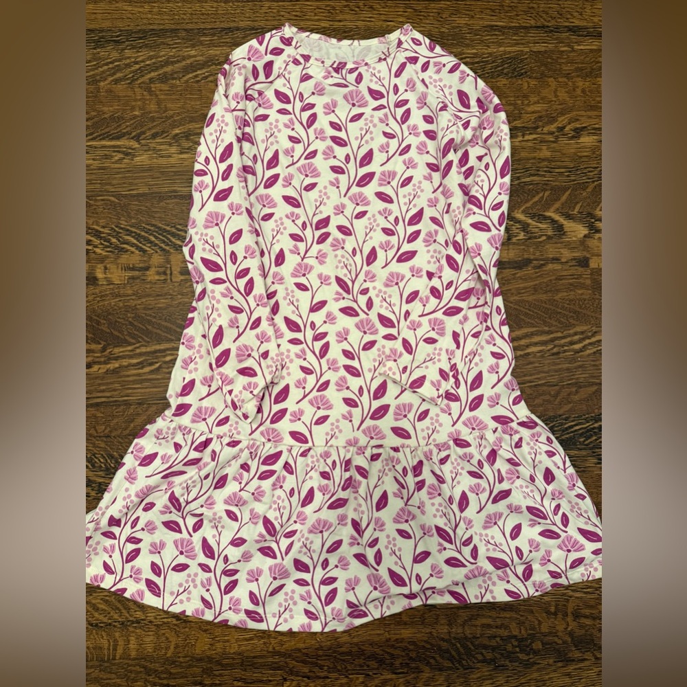 Winter Water Factory Pink Leaf Print Dress - size 10